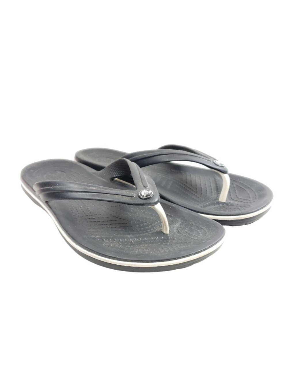 Crocs Mens Size 10 Womens 12 Black Thong Flip Flops Unisex